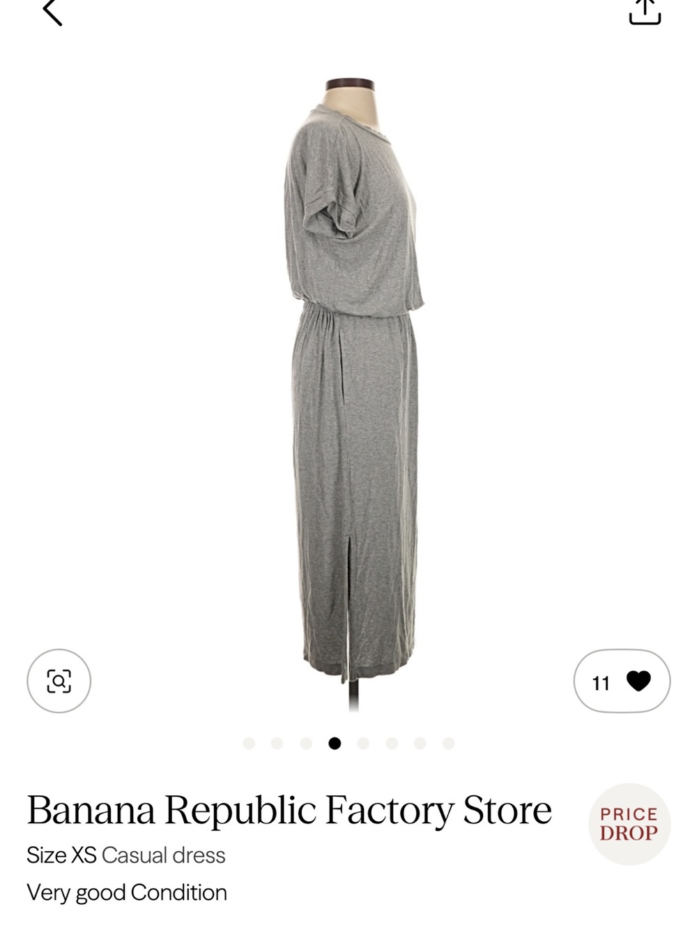 Banana Republic Gray Maxi T-shirt dress
